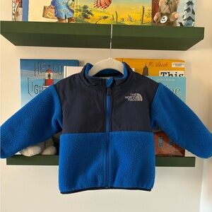 The North Face Blue and Black Fleece Jacket Baby 6-12